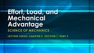 Effort Load and Mechanical Advantage – Science of Mechanics [upl. by Ecirtam]