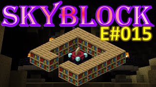 Enchanted Bookshelves amp Enchantment Table Setup EP 015 Minecraft Hypixel Skyblock [upl. by Yeclek531]