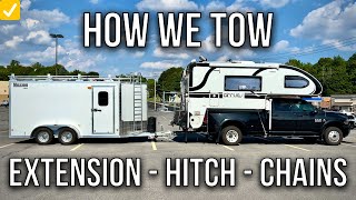 A Detailed Tour of our Towing Setup  Extension Hitch Chains Accessories  Vlog 40 [upl. by Hare774]