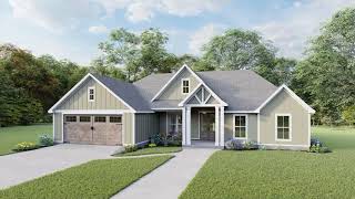 CRAFTSMAN HOUSE PLAN 453400037 WITH INTERIOR [upl. by Olin]