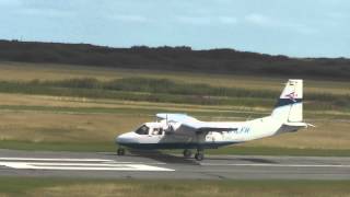 Typ BN2 Britten Norman quotIslanderquot DILFH Awesome Landing at Wangerooge Airport [upl. by Evot]