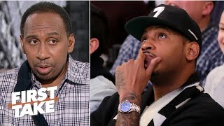 Carmelo Anthony doesn’t deserve a farewell tour – Stephen A  First Take [upl. by Aicilana255]