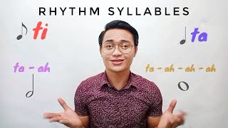 Music  RHYTHM SYLLABLES counting clapping and reading rhythm syllables [upl. by Wohlen]