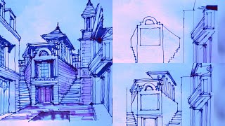 How I sketch this old buildings art drawing sketch viral [upl. by Adiuqal201]