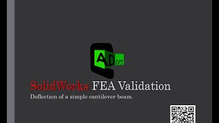 SolidWorks FEA Validation Deflection of a simple cantilever beam Bangla [upl. by Akema549]