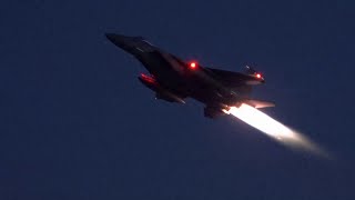 F15 Eagles full afterburner take offs [upl. by Lananna203]