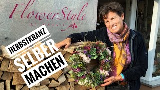 ZAUBERHAFTER HERBSTKRANZ mit Naturmaterial selbst gemacht  DIY Dekoidee Türdekoration [upl. by Ailen]