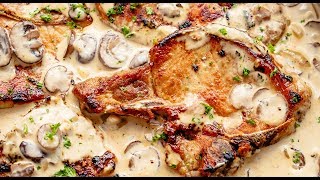 Pork Chops with Creamy Mushroom Sauce [upl. by Htebzile285]