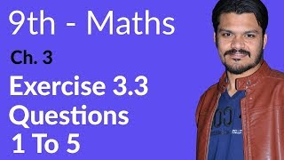 9th Class Math  Exercise 33  9th Class Math Chapter 3 [upl. by Lisandra]