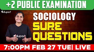 Plus Two Final Exam  Sociology  Sure Questions  Rapid Revision  Eduport Humanities [upl. by Beverlie205]