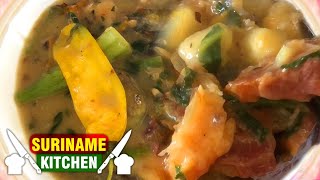 Surinaamse Bravoe Soep Recept  Surinamese Famous Soup Recipe  Suriname Kitchen [upl. by Neelac]