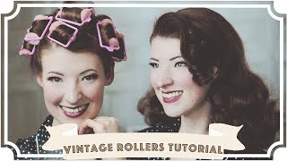 How To Curl Your Hair  Vintage Sponge Rollers Tutorial [upl. by Onurb]