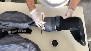 Installing Neoprene Socks or Booties to the Drysuit [upl. by Mohammad]