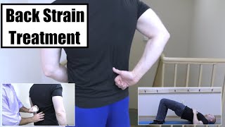 Lower Back Pain Relief  Back Strain Stretches and Exercises [upl. by Scherman]