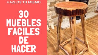 30 MUEBLES FACILES DE HACER EN MADERA [upl. by Dovev]