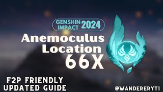 All 66 Anemoculus Locations  Genshin Impact  UPDATED Best Routes Revealed 2024 Edition [upl. by Melli]