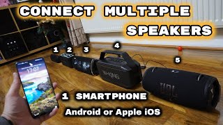 How to Connect Multiple Bluetooth Speakers to One Device Android or Apple iOS [upl. by Marissa]