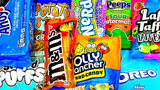 Snack Opening Chips Ahoy Peeps Oreo Brownies Stuffed Puffs Marshmallows Nerds Potato Sticks MampMs [upl. by Danyluk]