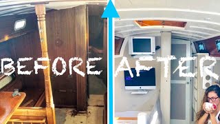 SAILBOAT INTERIOR RESTORATION PROJECT Boat Headliner Installation DIY [upl. by Sualkcin]