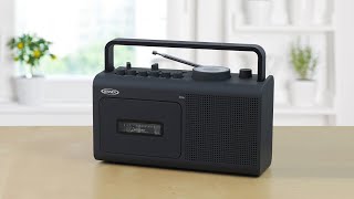 Jensen MCR250 Portable Cassette PlayerRecorder with AMFM Radio [upl. by Hwu]