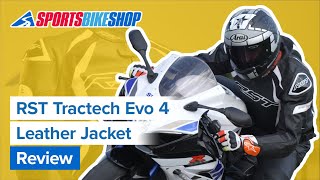 RST Tractech Evo 4 leather motorcycle jacket review  Sportsbikeshop [upl. by Cresa]