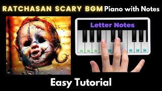 Raatchasan BGM Piano Tutorial with Notes  Ghibran  Perfect Piano  2020 [upl. by Natal]