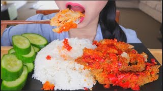 ASMR AYAM GEPREK  INDONESIAN SPICY CHICKEN RICE  EATING SOUNDS  NO TALKING [upl. by Ada]