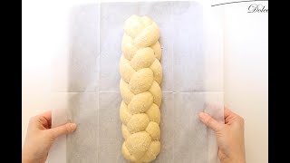 TRESSAGE FACILE de Brioche ou Pain à 4 Branches  EASY Challah Shaping 4 Strand Braiding Technique [upl. by Mobley]