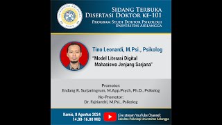 Sidang Terbuka Disertasi Doktor ke101 Tino Leonardi MPsi Psikolog [upl. by Eiderf]