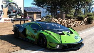 1200HP Lamborghini Essenza SCV12  Forza Horizon 5  Logitech g29 gameplay [upl. by Adnwahsat]