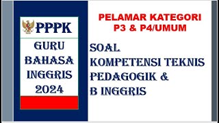 SOAL KOMPETENSI TEKNIS GURU BAHASA INGGRIS PPPK 2024 [upl. by Lraed]