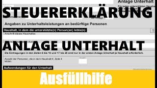 Anlage Unterhalt Elster  Elster Tutorial  Steuererklärung selber machen [upl. by Crowe313]