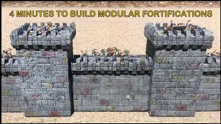 DIY Modular medieval castle Walls  Fortress diorama  Miniature stronghold terrain [upl. by Htilil255]