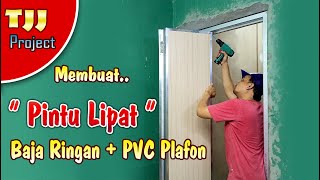 Cara Membuat PINTU LIPAT dari baja ringan dan PVC plafon [upl. by Lehcnom]