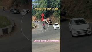 Two wheeler  Car Overtaking loaded truck threatening on sharp bend trending [upl. by Winser]