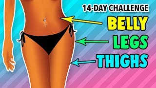 14Day Belly Legs and Thighs Challenge  Get Lean [upl. by Kalam]