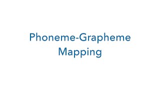 PhonemeGrapheme Mapping [upl. by Inahpets]