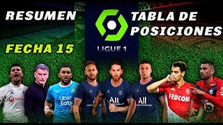 RESUMEN Y TABLA DE POSICIONES  LIGUE FRANCESA  FECHA 15  202122 [upl. by Leziar]