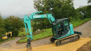 Kobelco SK75 Side Drain [upl. by Wrand]