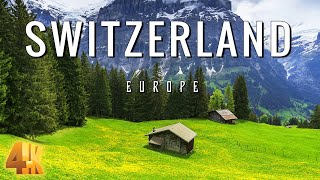 FLYING OVER SWITZERLAND 4K UHD  Relaxing Music amp Amazing Beautiful Nature Scenery For Stress [upl. by Jadwiga]