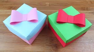 How To Make Paper Beautiful Gift Box  Origami Gift Box  Easy Origami Tutorial  DIY Crafts [upl. by Dnalra]