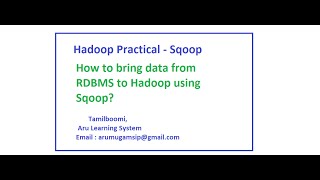 Hadoop Practicals  How to bring data from Mysql to to HDFS using Sqoop [upl. by Curt]