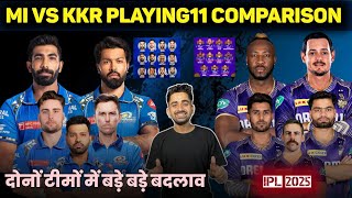 IPL 2025  MI vs KKR Playing11 Comparison  MI Vs KKR New Playing11 [upl. by Goldi]