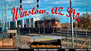 Winslow AZ  BNSF Seligman Sub MP 2853  PTZ  SouthWest RailCams LIVE [upl. by Eintirb608]