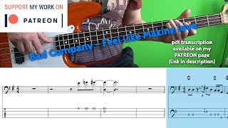 Bad Company  Feel Like Making Love Bass cover with tabs [upl. by Carmita]