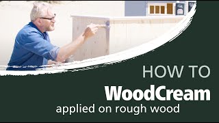 How to apply WoodCream on rough pine wood  For vertical exterior surfaces  Rubio Monocoat [upl. by Gnol]