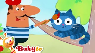 Draw a Cat 😸 Pierre the Painter 🖌️  Art for Kids  Cartoons BabyTV​ [upl. by Lareena567]