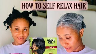 RELAXING MY HAIR FOR THE FIRST TIME how to relax hair at homerelaxing 4c hair [upl. by Danila183]