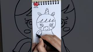 Draw a unicorn Menggambar drawingideas howtodraw unicorn [upl. by Deck]