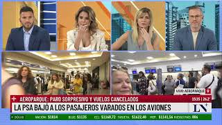 Paro sorpresivo y vuelos cancelados la PSA bajó a los pasajeros varados en los aviones [upl. by Ellekram]